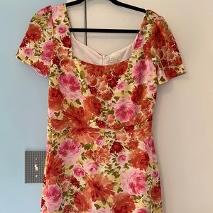 Pink, green and orange floral maxi